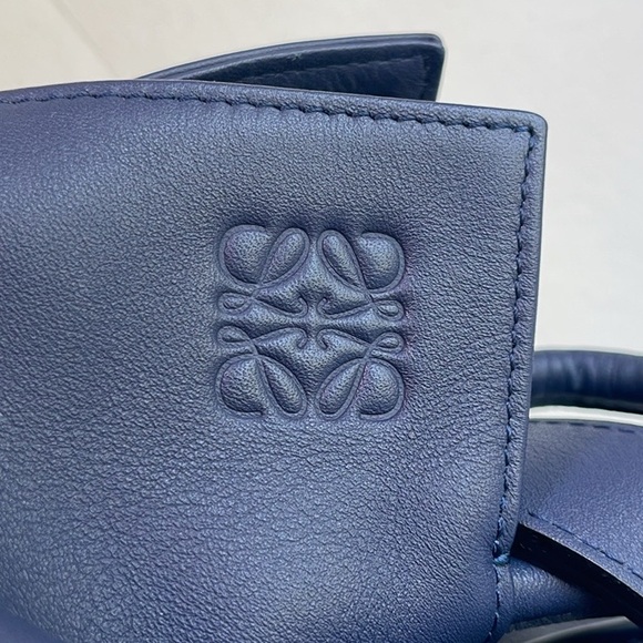 LOEWE Flamenco Knot Napa Leather Bag Navy - Picture 3 of 17